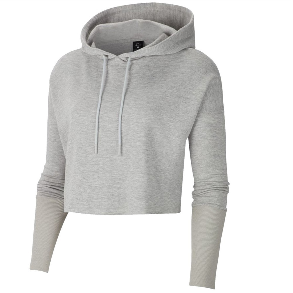 NWT Nike Yoga Women’s Hoodie Pullover Gray XL Oversized Training Athletic Frayed